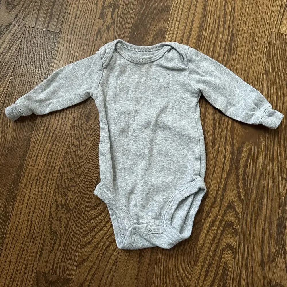 Carter’s long sleeve onesie bundle - stripes and solids, size 3 month (set of 4)